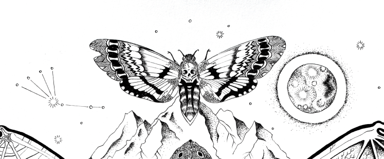 Sphinx tête de mort, Pyrite &amp; Fleur de Baobab